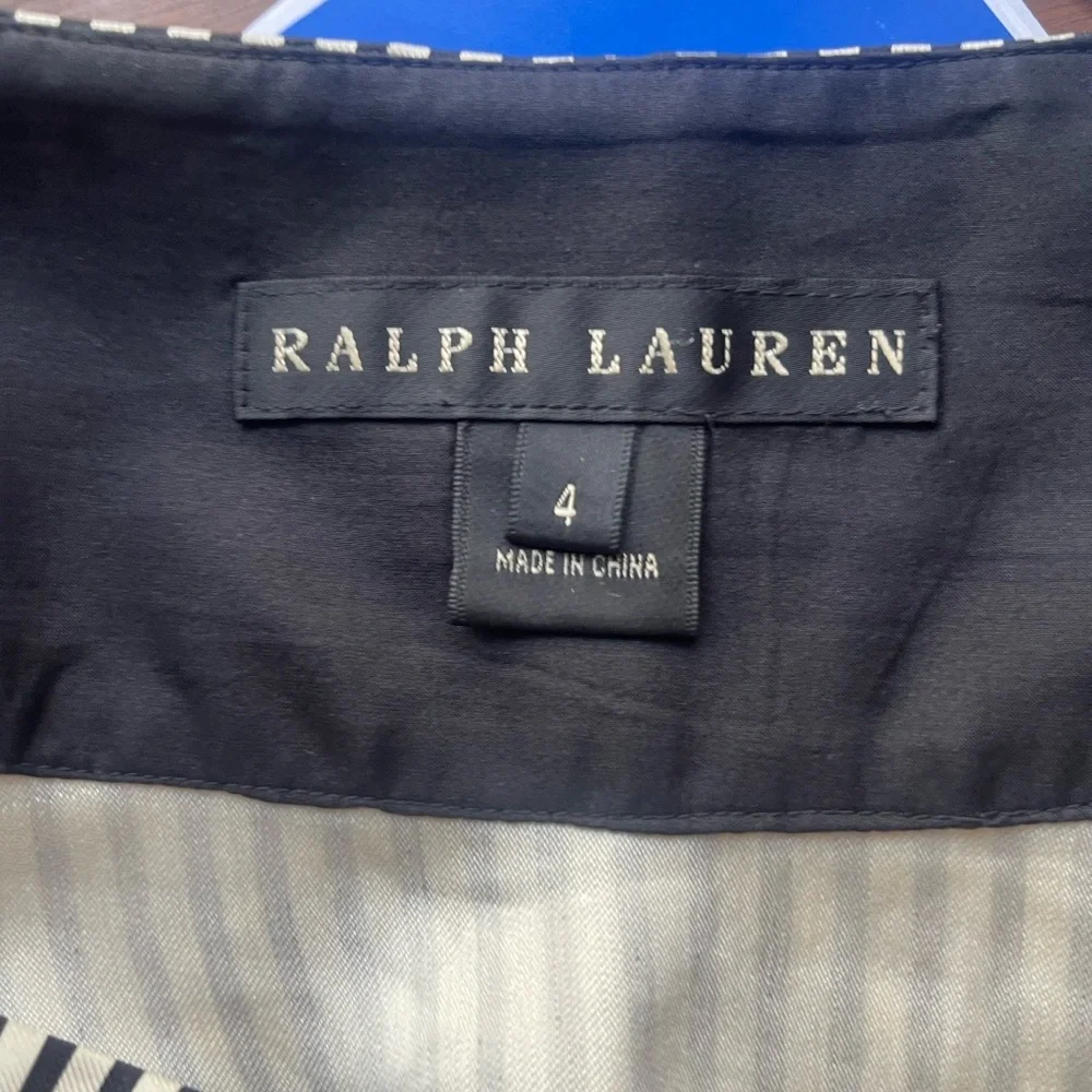 Ralph Lauren Black and cream Striped Silk Skirt from midnight collection - Picture 3 of 7